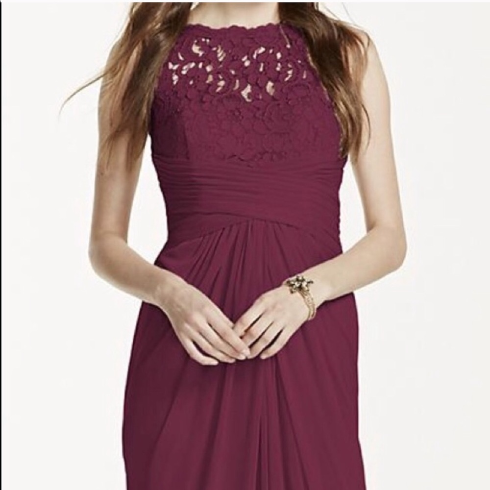 Bridesmaid dress David’s Bridal WINE color.